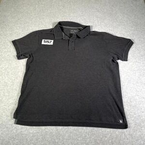 Eddie Bauer Performance Polo Shirt Mens XL Black Slit Hi Low Golf Outdoor